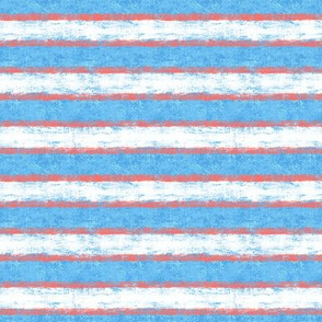 Coral-Sky blue Nautical Stripes 4"