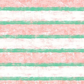 Aquamarine-Peach Nautical Stripes 8"