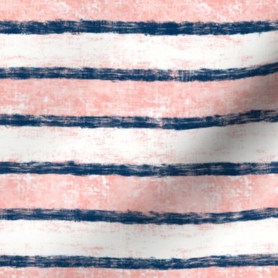 Navy-Peach Nautical Stripes 8"