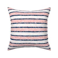 Navy-Peach Nautical Stripes 8"