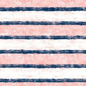 Navy-Peach Nautical Stripes 8"