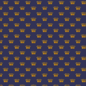 Mini Gold Crowns on Royal Blue