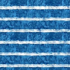 Nautical Blue Burlap with Stripes 13”