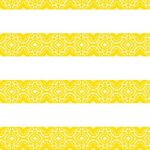 Yellow Lacy Stripe / Sunny Yellow & White  