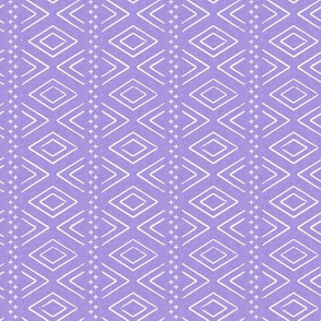 (small scale) Safari Wholecloth Diamonds on Purple - farmhouse diamonds - mud cloth fabric (90) C19BS