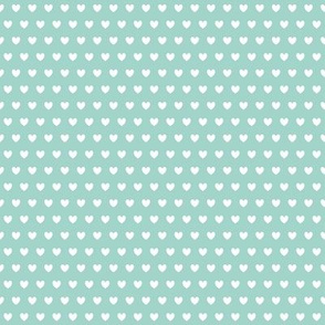 heart polka dots tiny mint