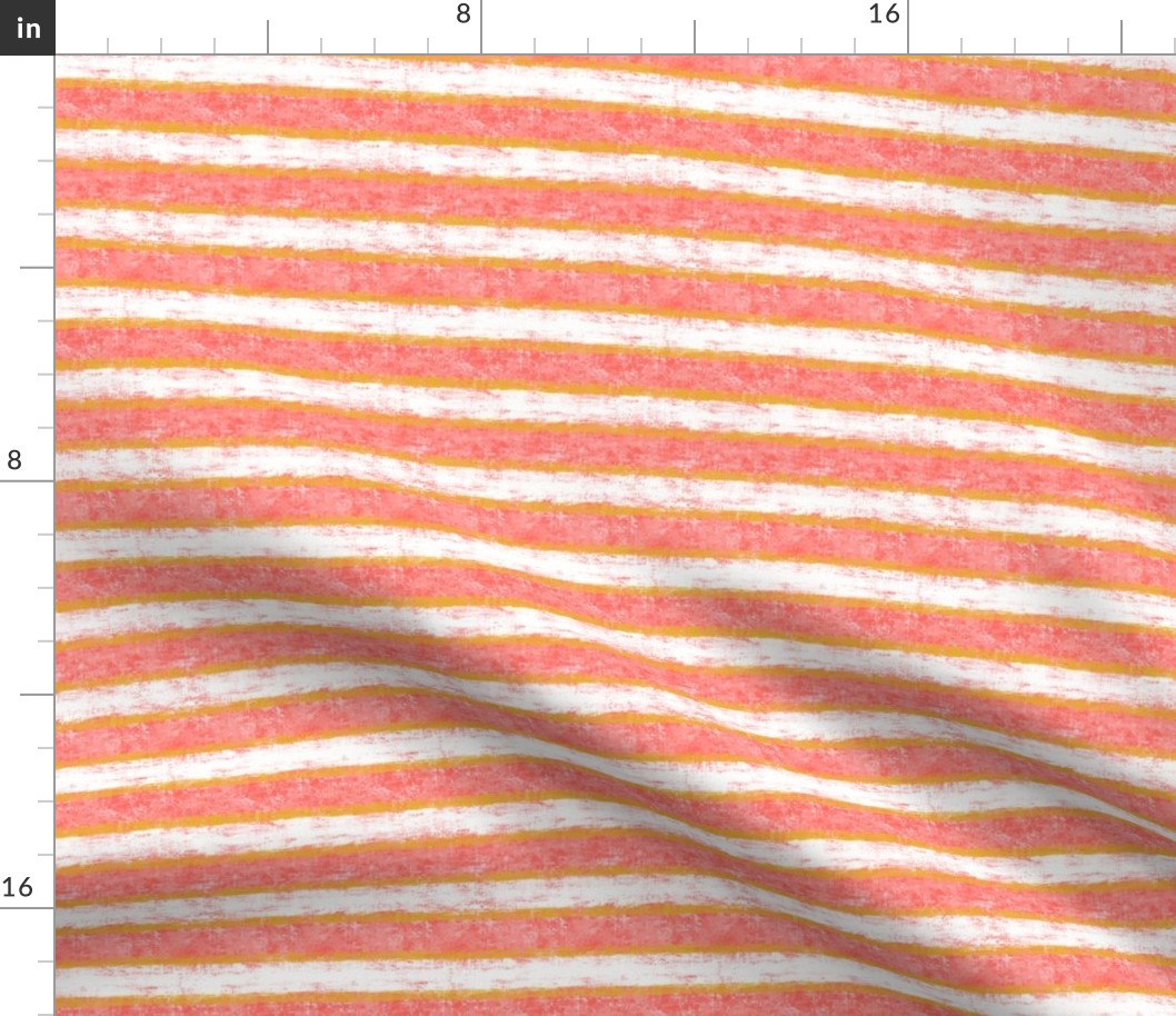 Yellow-Coral Nautical Stripes 4.5" sm