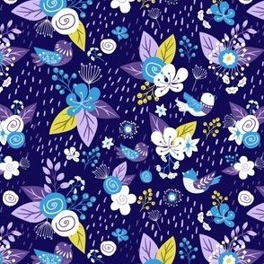 Purple Floral Woodland