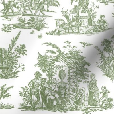 Marseilles Toile ~   Greenhouse on White ~ Medium 