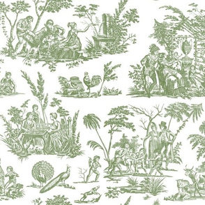 Marseilles Toile ~   Greenhouse on White ~ Medium 