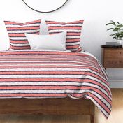 Navy-Coral Nautical Stripes 12"