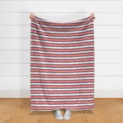 Navy-Coral Nautical Stripes 12"