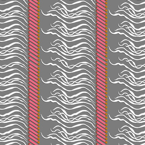 Cigarette and Smoke Stripe Grey and  Pink 