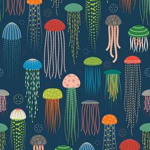 Just Jellies - Medium lighter Blue Background