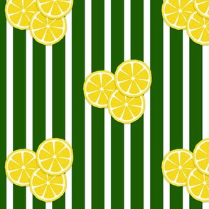 lemon slices on lime stripes