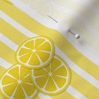lemon slices on yellow stripes