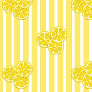 lemon slices on yellow stripes