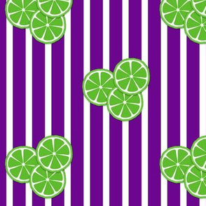 lime slices on purple stripes
