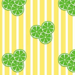 lime slices on yellow stripes