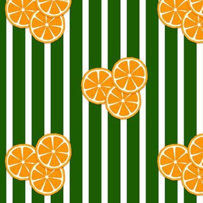 orange slices on lime stripes