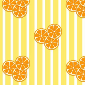 orange slices on yellow stripes