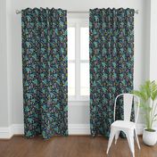 April Showers - Navy Blue Floral Large Scale