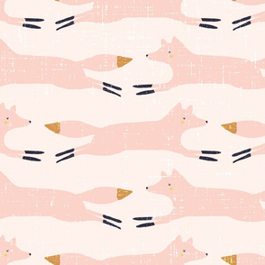 leaping fox pink // large scale