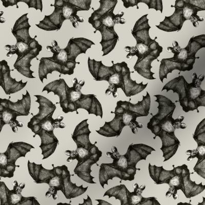 Bats on the run beige background