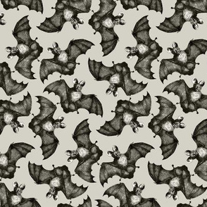 Bats on the run beige background