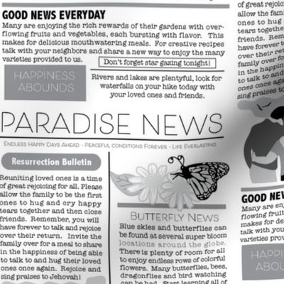 Paradise News Large Print Black and White