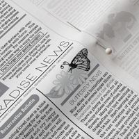 Paradise News Small Print Black and White