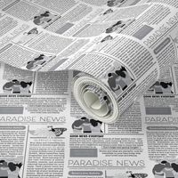 Paradise News Small Print Black and White