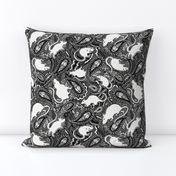 Paisley Rats - medium small version - black and white