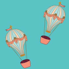 Hot air balloons in teal