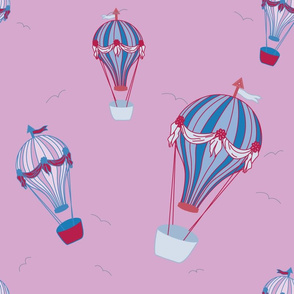 Hot air Balloons Pink and lilac