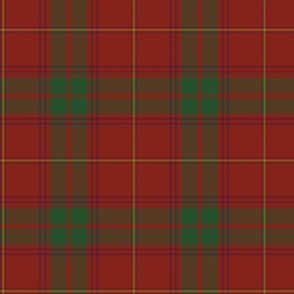 Rothesay red tartan variant, 8" with purple and gold stripes
