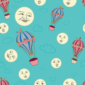 Hot air balloons in teal