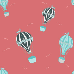Hot air Balloons in Burnt coral