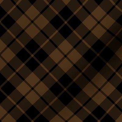 brown and black diagonal tartan