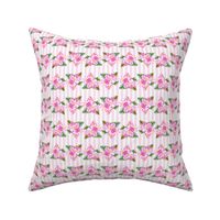 Frangipani Small Print-Pink Stripes