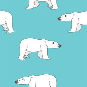 Polar Bears on Teal