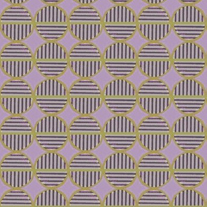 lavender gold striped circles