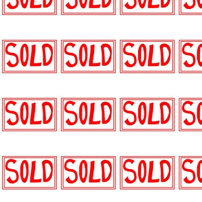 Red and White Sold Sign pattern