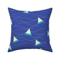 Nautical paper boat blue