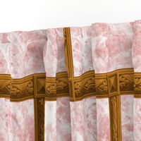 Neoclassical Frame Bricks ~ Rose Quartz Marble and Bright Gold 