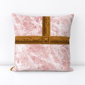 Neoclassical Frame Bricks ~ Rose Quartz Marble and Bright Gold 