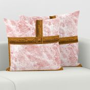 Neoclassical Frame Bricks ~ Rose Quartz Marble and Bright Gold 