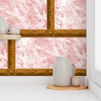 Neoclassical Frame Bricks ~ Rose Quartz Marble and Bright Gold 