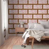 Neoclassical Frame Bricks ~ Rose Quartz Marble and Bright Gold 