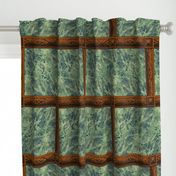 Neoclassical Frame Bricks ~ Emerald Quartz Marble and Rosewood  